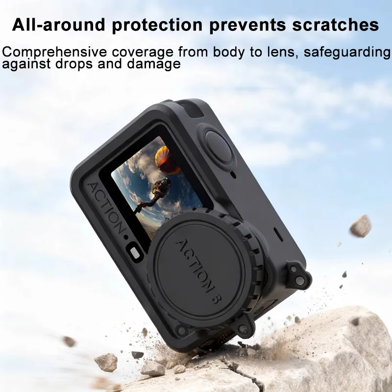 

Silicone Protective Cover Case for dji osmo action6 Camera Silicone Case with Lens Cap & Lanyard for dji osmo action6 Accessory