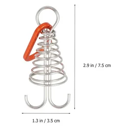 Outdoor Camping Octopus Rope Buckle Camping Deck Nail Stainless Steel Fixed Tent Rope Buckle Wooden Hook Spring Wind Rope