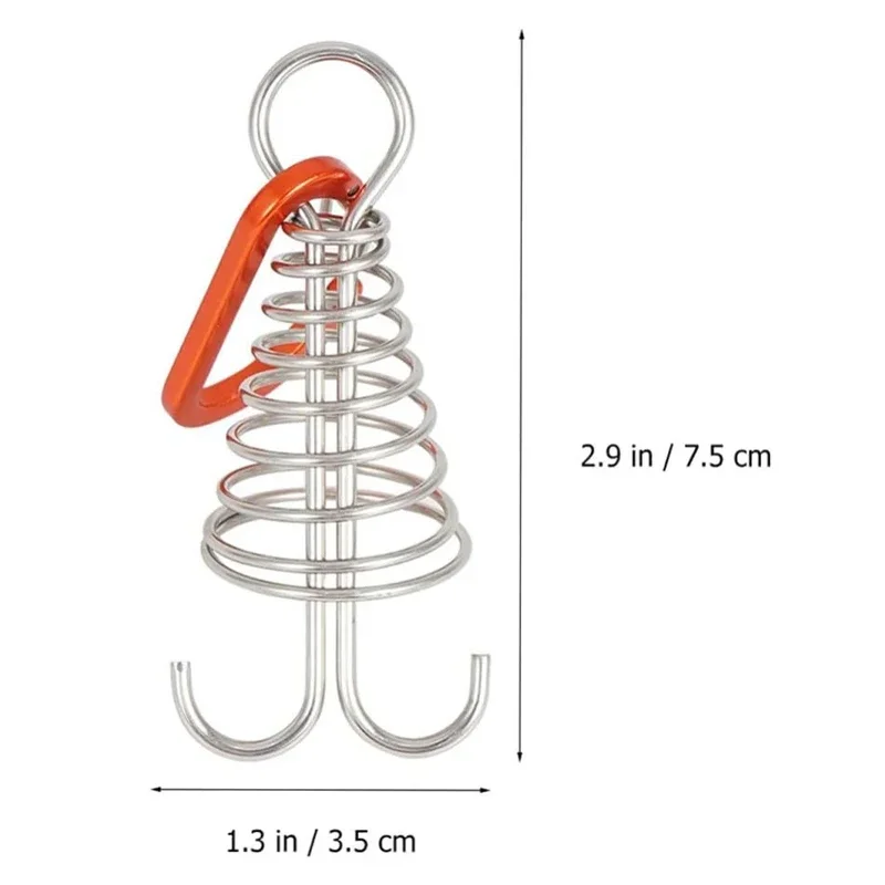 Zewnętrzna kempingowa klamra do liny typu octopus, kołek do tarasu kempingowego, nierdzewna stalowa klamra do mocowania liny namiotowej, drewniany hak, lina zabezpieczająca przed wiatrem ze sprężyną.