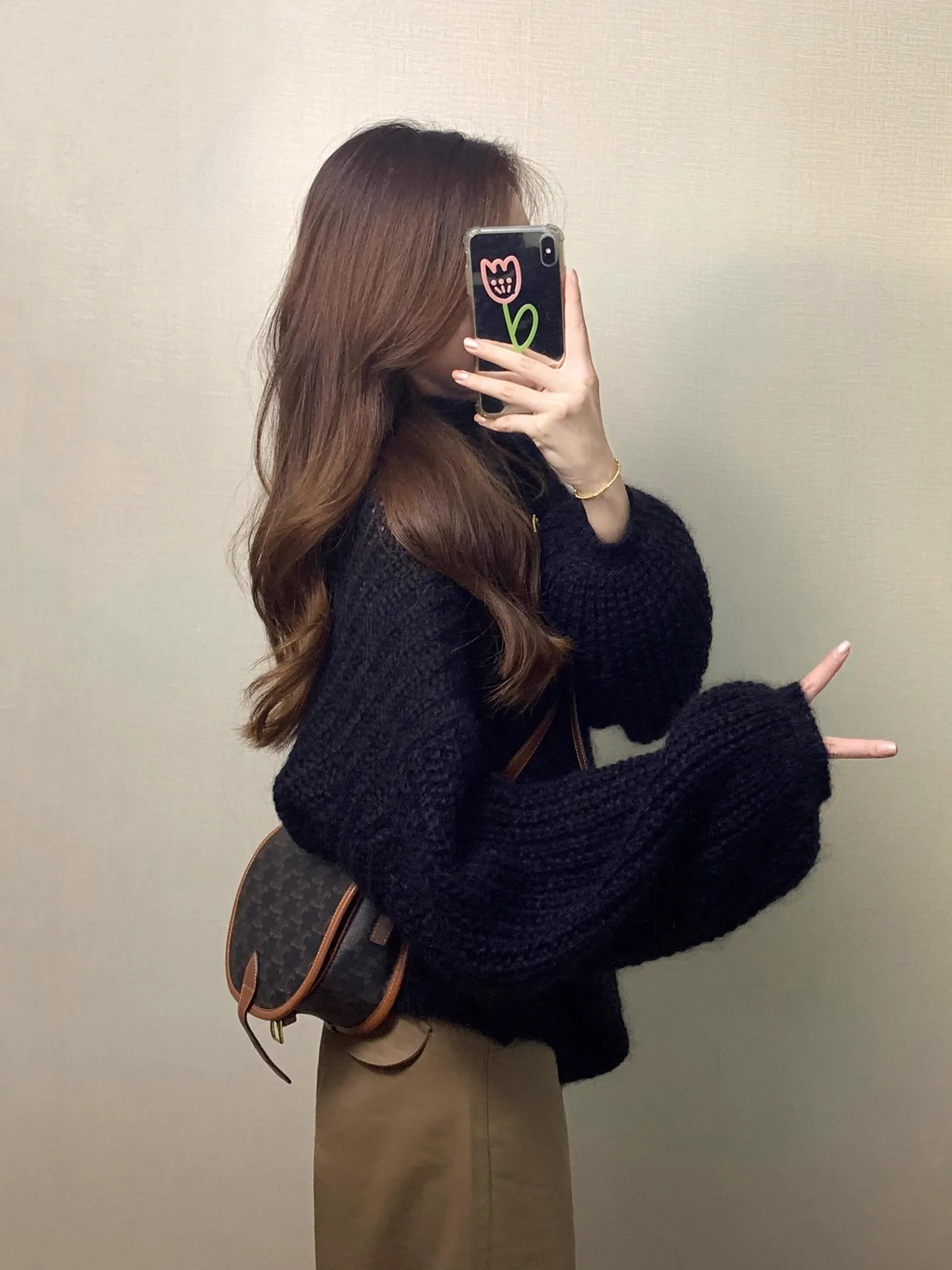 Ladies' Bla round Ne Knitted Sweater Autumn Winter Outerwear Comfortable Loose Fit Long Sve Casual Sle Faionable K...
