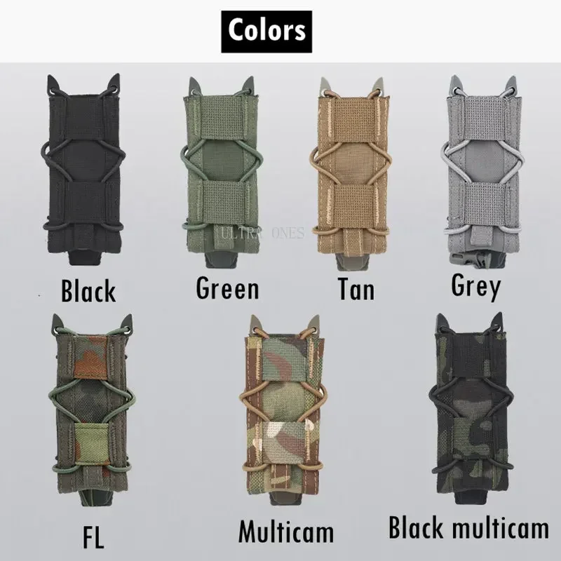 Tactical 9MM Magazine Pouches Airsoft Shooting Pistol Single Molle Mag Pouch Flashlight Knife Hunting Tools Waist Packs