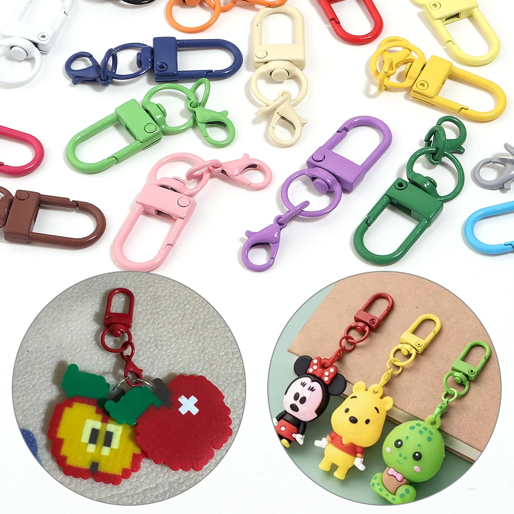 10-50pcs Mixed Color Alloy Snap Lobster Clasp Hooks Buckle Connector for DIY Key Chain Bags Pendants Keychains Clasps Wholesale