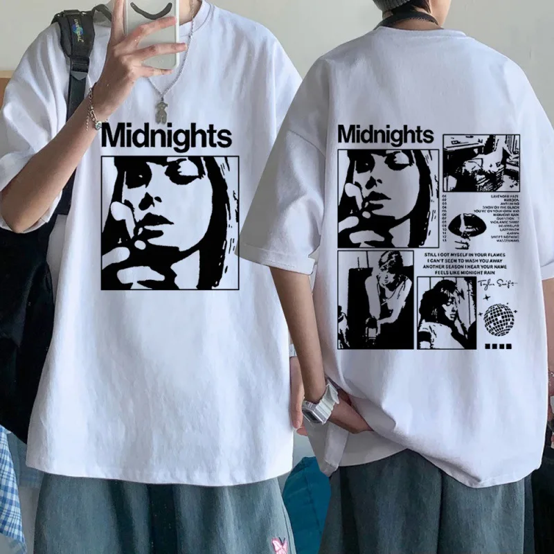 Midnight The Eras Tour T-Shirts Woman Man Short Sleeve Fashion Y2K T Shirts Fans Gift Harajuku Vintage Lazy High Quality Tee