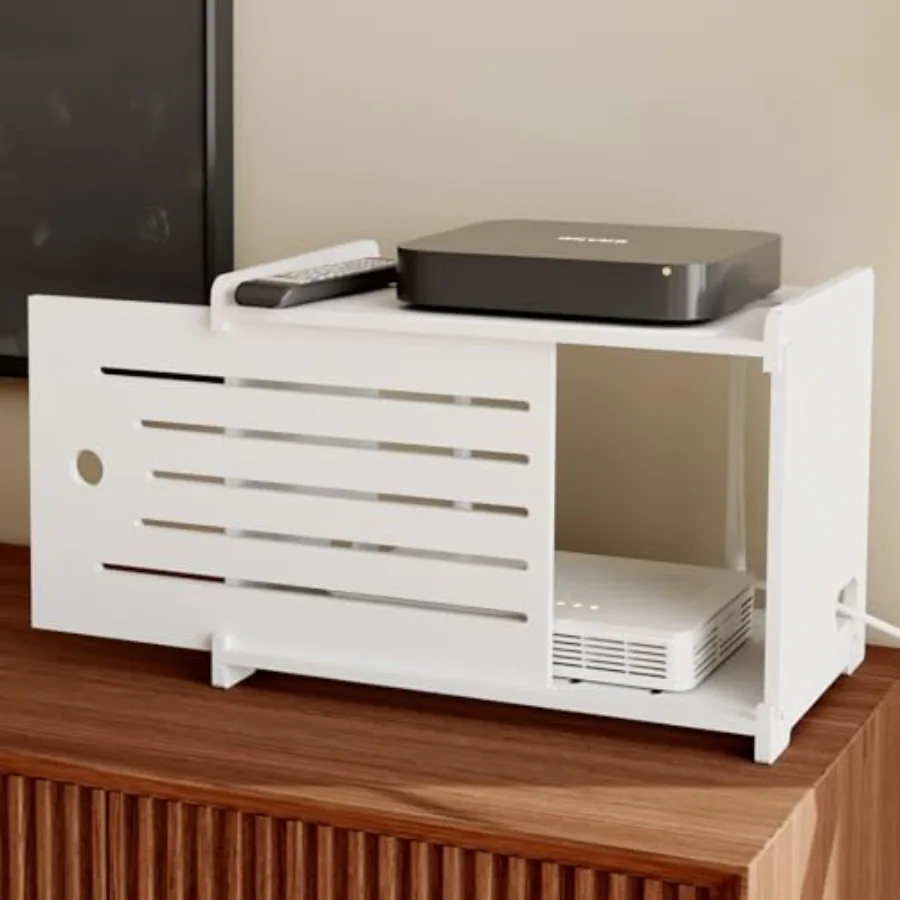 

Деревянный декоративный органайзер-полка для Wi-Fi роутера, проектора, кабельного модема, интернет-роутера, блока питания, для столешницы