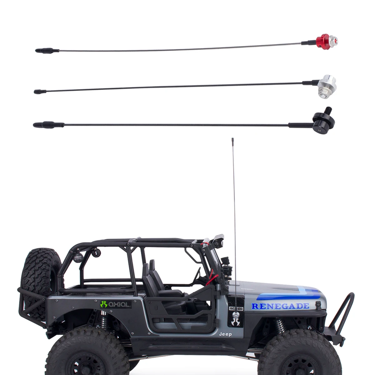 1/8 Antenna di simulazione in metallo in scala 1/10 ritaglio e piedistallo per RC Crawler Car SCX10 TRX4 D90 Tamiya Shell decorazione fai da te