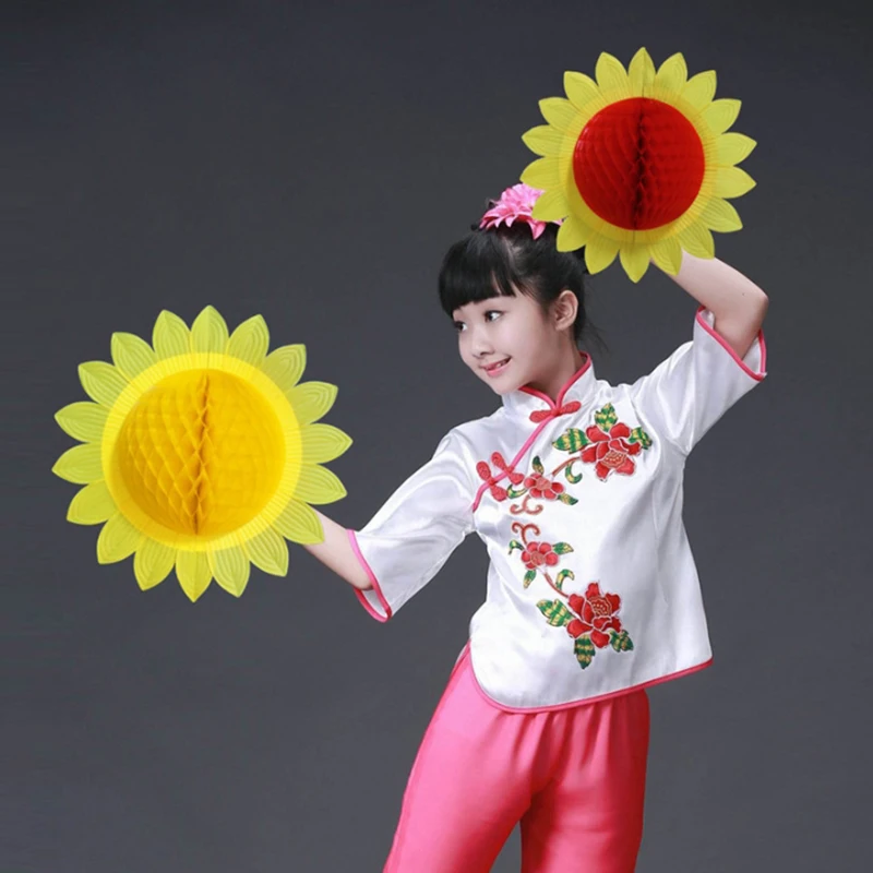 35 سنتيمتر عباد الشمس القبعات مضحك الأداء الدعائم عباد الشمس قبعة هود ل الرقص حفلة مهرجان ألعاب الاطفال زي التبعي