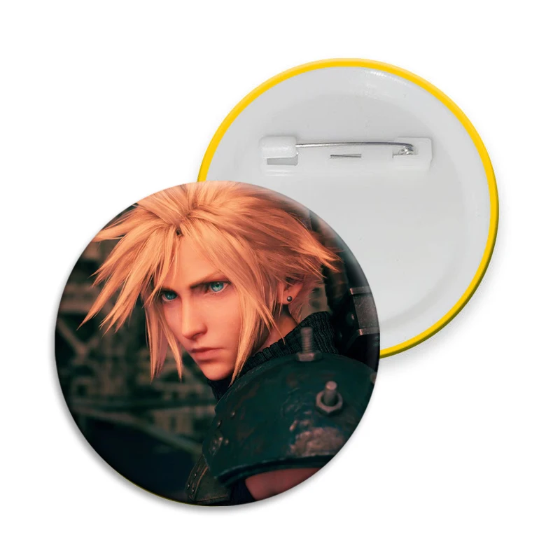 Final Fantasy VII Badge Cloud Strife Brooch Game Anime Collectible Pin on Backpack Decor Hat Clotes Accessories Gamer Fans Gifts