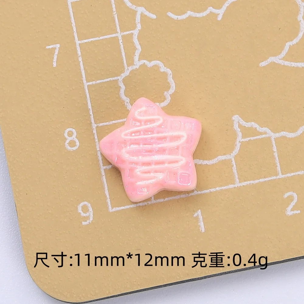 10Pcs Kawii resin star Series Miniature Flat Back Cabochons For Hairpin Scrapbooking DIY Home Decor Craft Accessories