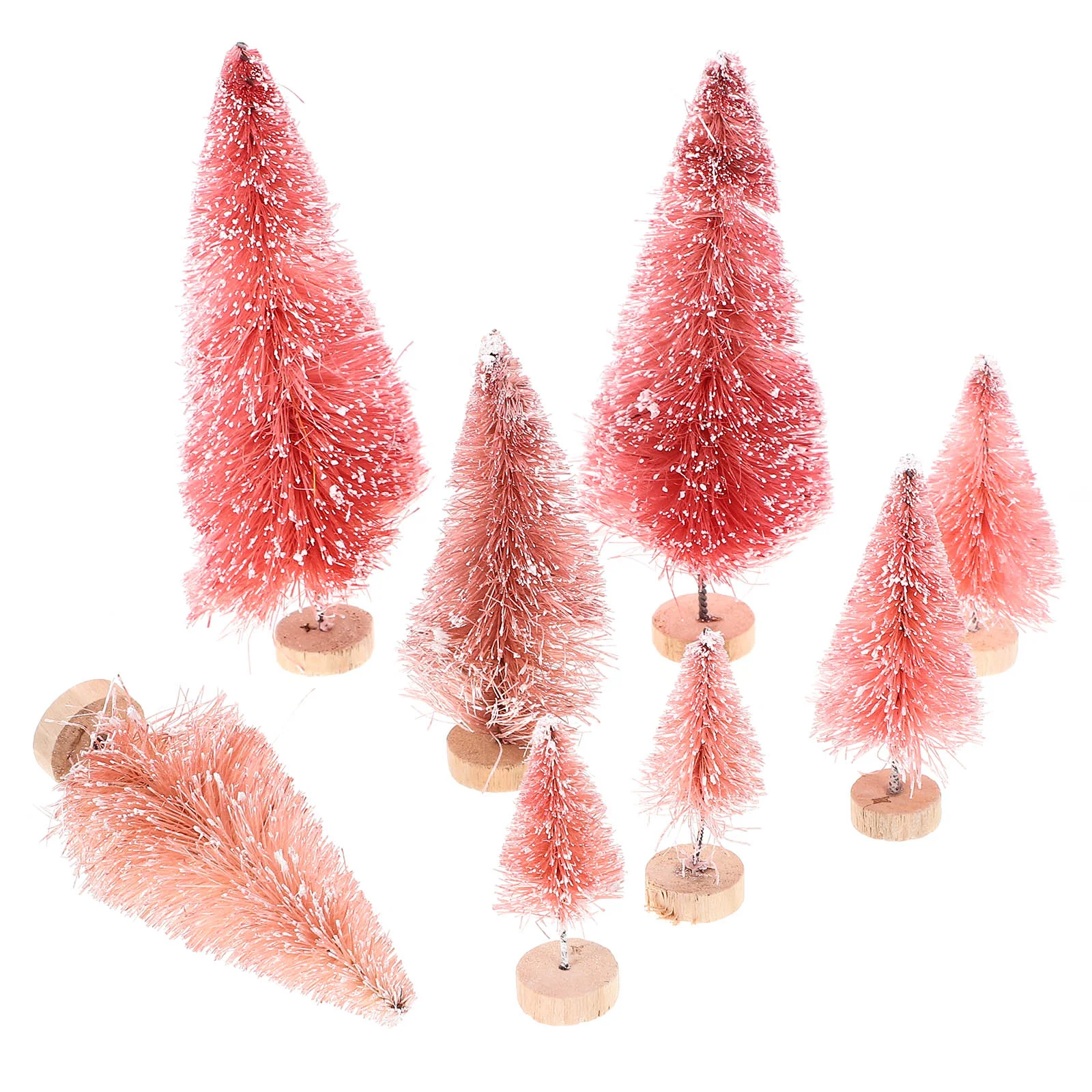 8 Pcs Christmas Office Ornament Mini Crafts Iron Wire Tree Lights Indoor Decor Prop