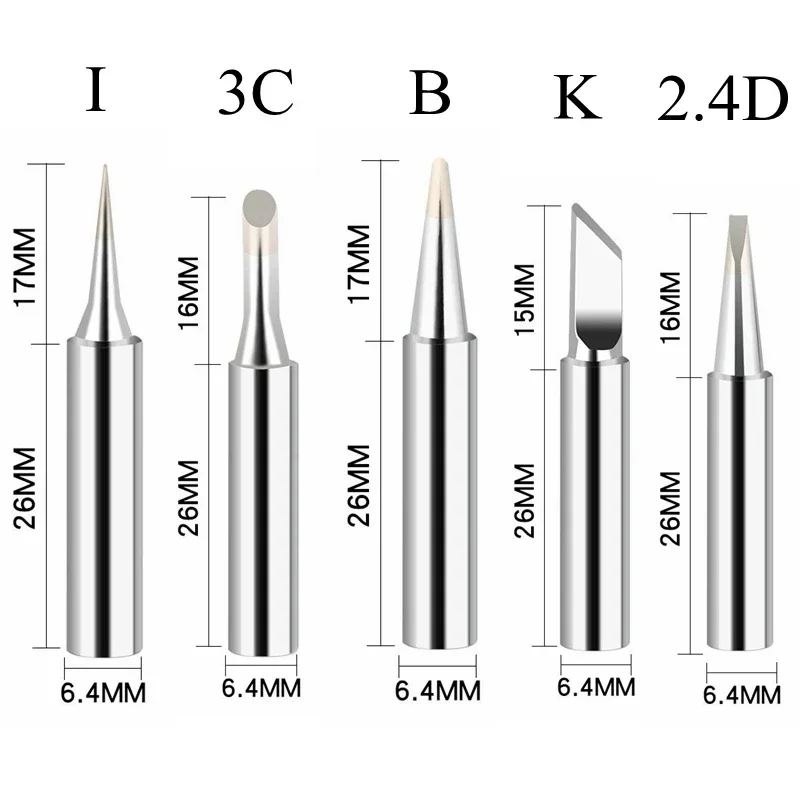 3/5pcs Soldering Iron Tip Pure Copper 900M Soldering Iron Head Set Inside Hot Bare Copper Electric Soldering Iron Welding Tools