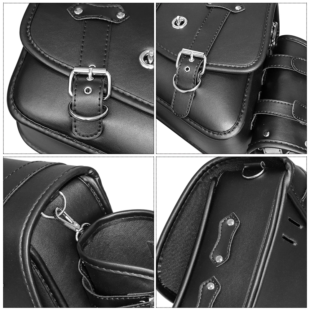 

Universal Waterproof PU Motorcycle Bicycle Saddlebag Left Right Rear Side Travel Luggage Bag for Tools Phones