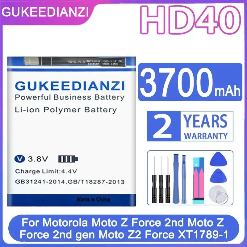 

For Motorola Moto Z Force 2nd Gen Z2 Force XT1789-1 Mobile Phone Battery High-Capacity HD40 3700mAh