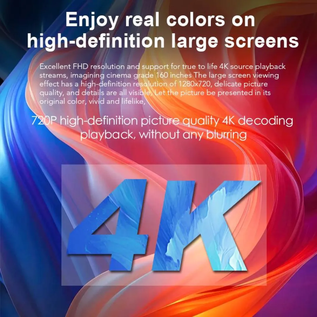 Home Cinema Mini HY100 WIFI6/2.4/5, BT5.2 Portable Projector Support 4K with 160 ANSI Lumens Android 11 Projector