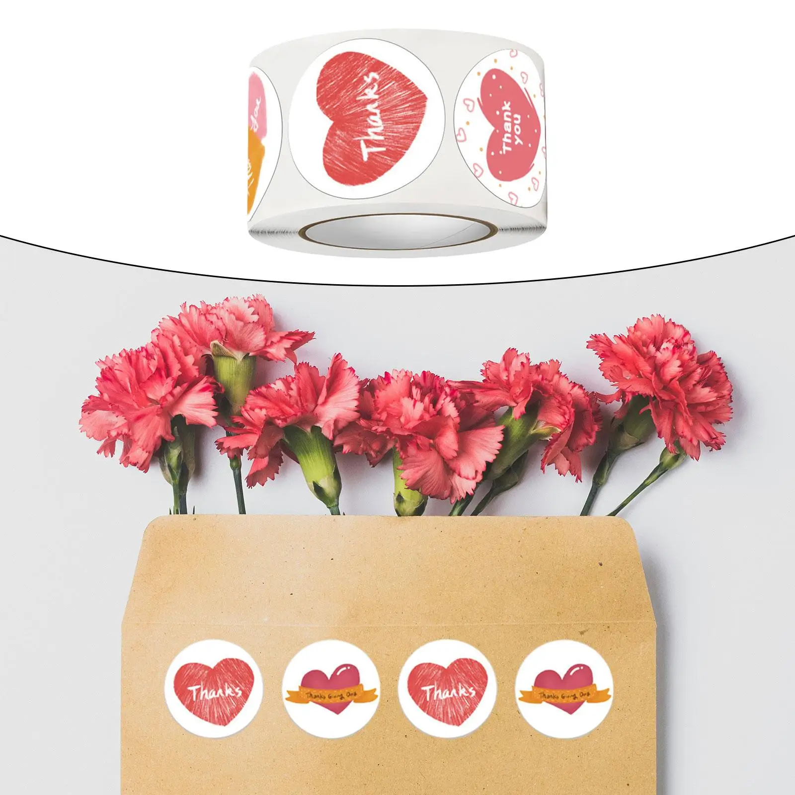 500Pcs Heart Stickers Roll Sealing Stickers 2.5cm Love Stickers Paper Label Stickers for Festival Holiday Journaling Couples