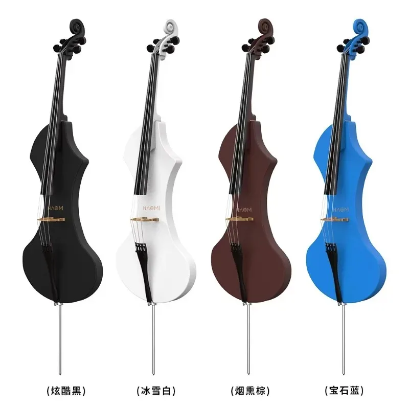 

Professional Handmade Solid Wood Electric Cello 4/4 Full Size Silent Electric Cello With Bow DIY Your Logo OEM
