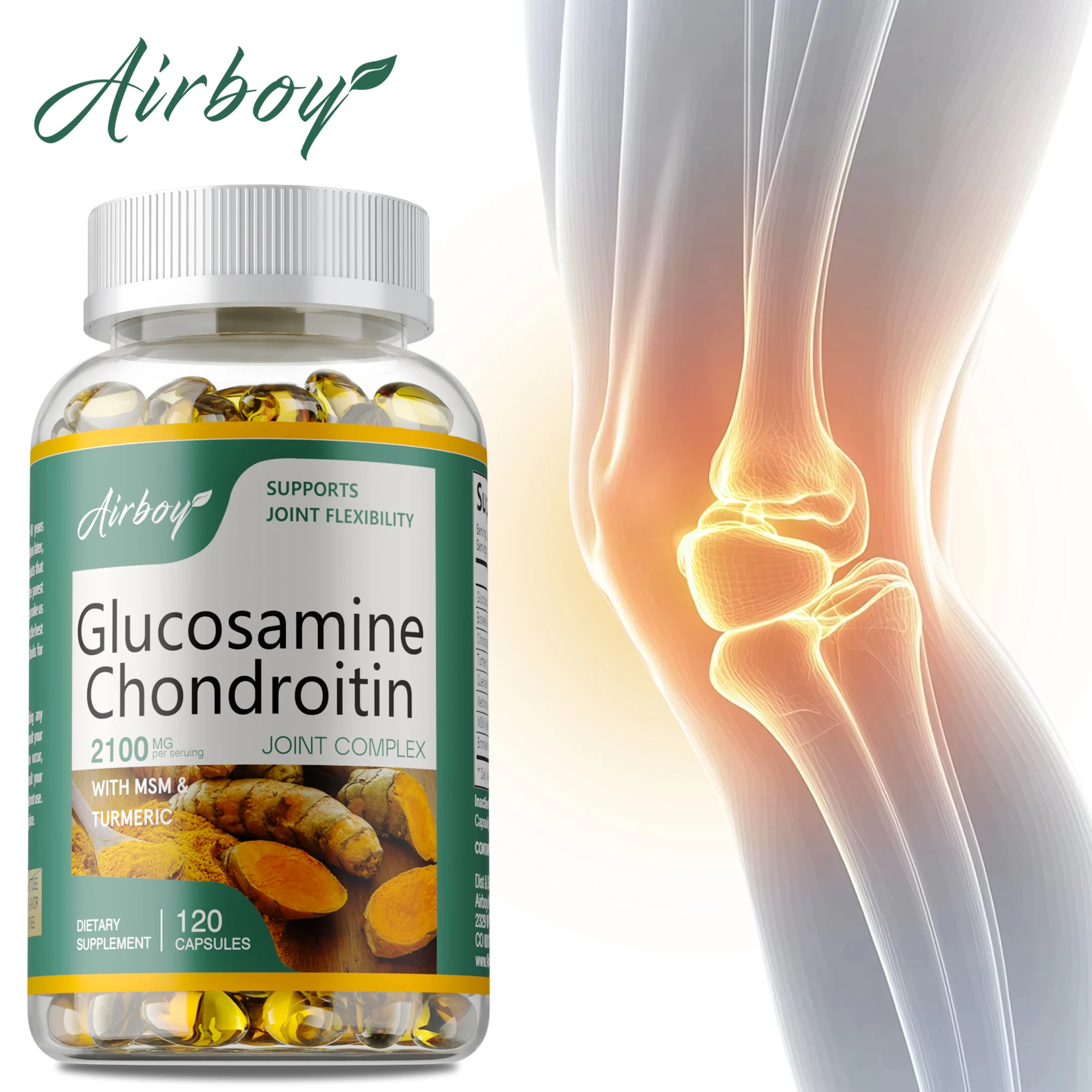 

Глюкозамин Хондроитин - уменьшает дискомфорт в суставах, восстанавливает хрящ, улучшает здоровье шеи, колен и суставов, способствует гибкости.