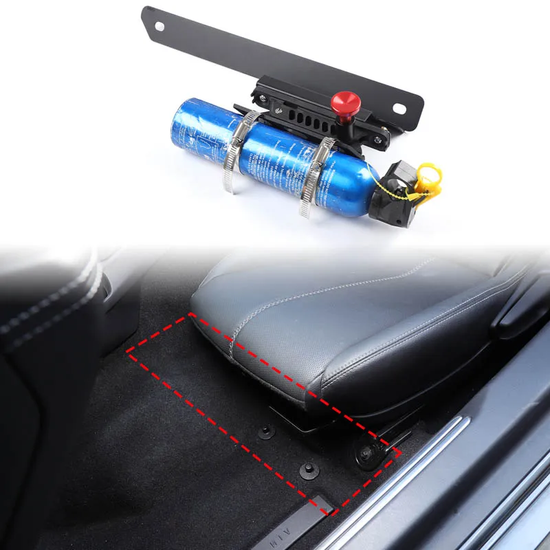 

For Mazda MX-5/Fiat 124/Abbas 124 Co-driver seat extinguisher bracket Auto parts Aluminum alloy Black 1pcs RHD 2016-2019