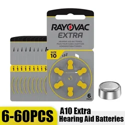 6-60PCS Rayovac Extra Hearing Aid Batteries Battery A10 10A PR70 10 High Performance Zinc Air Battery For Digital Hearing Aid