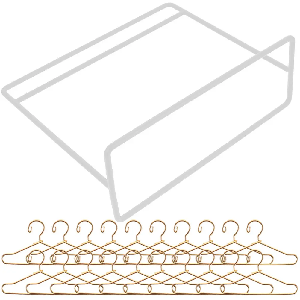 

1Set Mini Clothes Rack Mini Dress Hangers Display Stand Storage Organizer Clothes Rack for Kids Room Dress Hangers