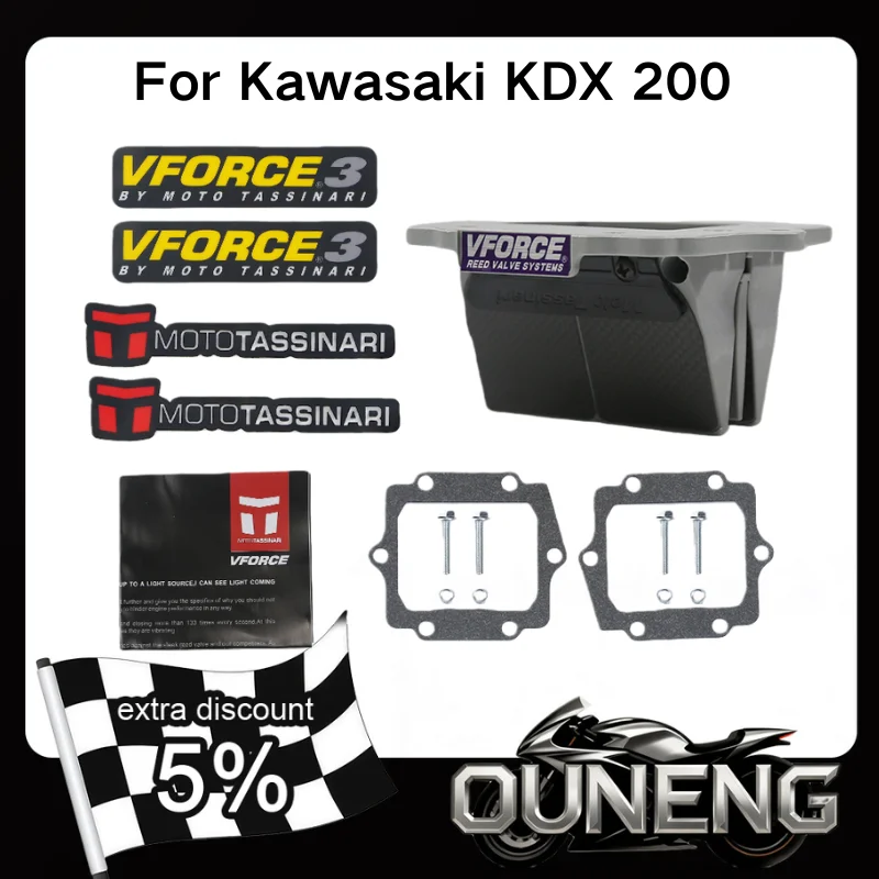 

For Kawasaki KDX 200 220 KX250 KMX 125 KMX 500 For Ninja KRR ZX150 KRZ150 Motorcycle VForce 3 Carbon Fiber Reed Valve DM13