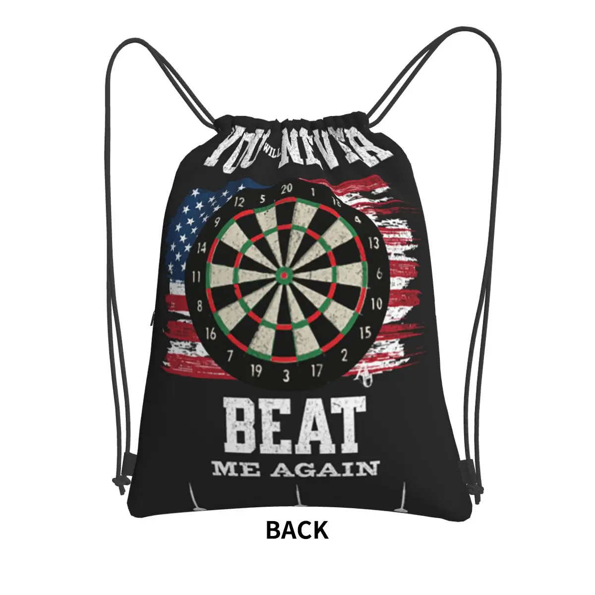 Dart Board Arrow Target Backpacks Casual Drawstring Bags Sports Bag Book Bags for Travel Students