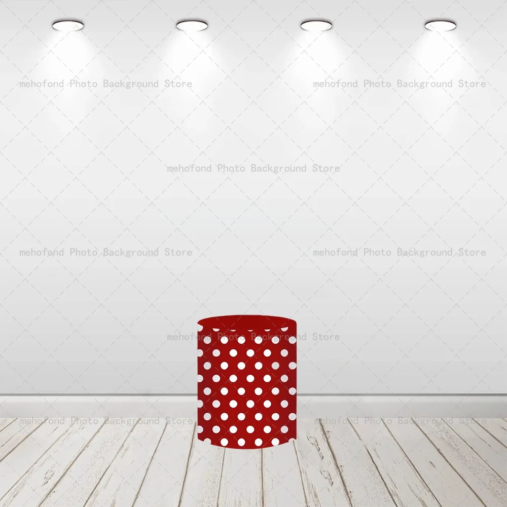Mehofond Red Gold Light Luxury Storm Point Retro Pattern Bow Birthday Party Portrait Elastic Decor Cylinders Plinth Background