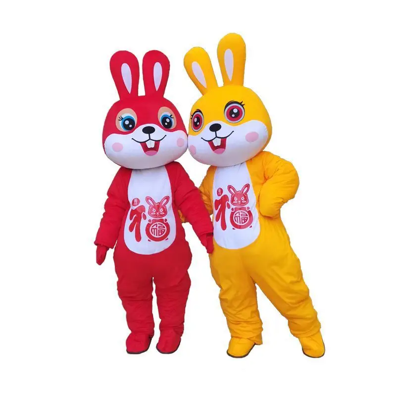 Rabbit Cartoon Doll Clothing Adult Activity Propaganda Props Clothing New Year Rabbit Clothing Mascot Inflatable Doll Clothing