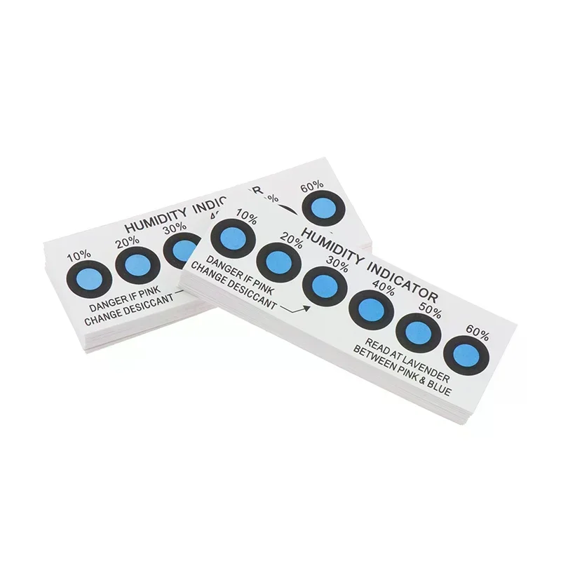 بطاقة مؤشر الرطوبة لاختبار الرطوبة في الحاويات المغلقة10%-60% بطاقة أوراق الاختبار بطاقة الرطوبة الزرقاء ست نقاط