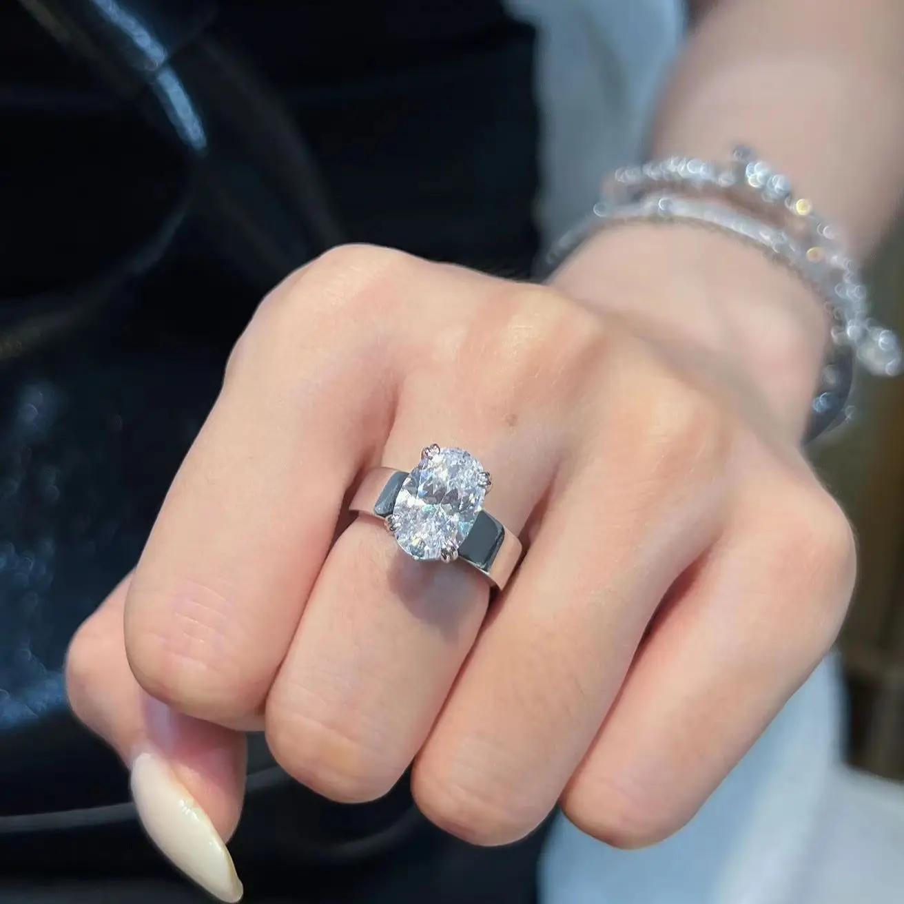 MINWEEN 4.5ct Moissanite Ring S925 Silver 18K Gold Plated Engagement Wedding Band Party Jewelry Gifts For Women