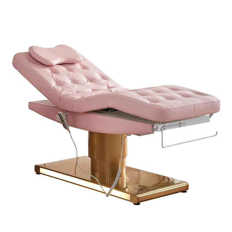 Salão Cabeça Spa Ordenha Mesa De Massagem, Clínica Facial Cadeira, Rosa Beleza Elétrica Cama, Tatuagem de elevação automática Cama de cirurgia médica