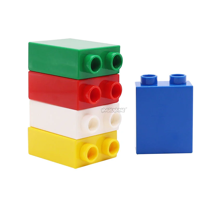 MARUMINE クラシックベース大型サイズ隆起 2 穴ビルディングブロックレンガモデルパーツ 10 個 MOC アクセサリークリエイティブ建設