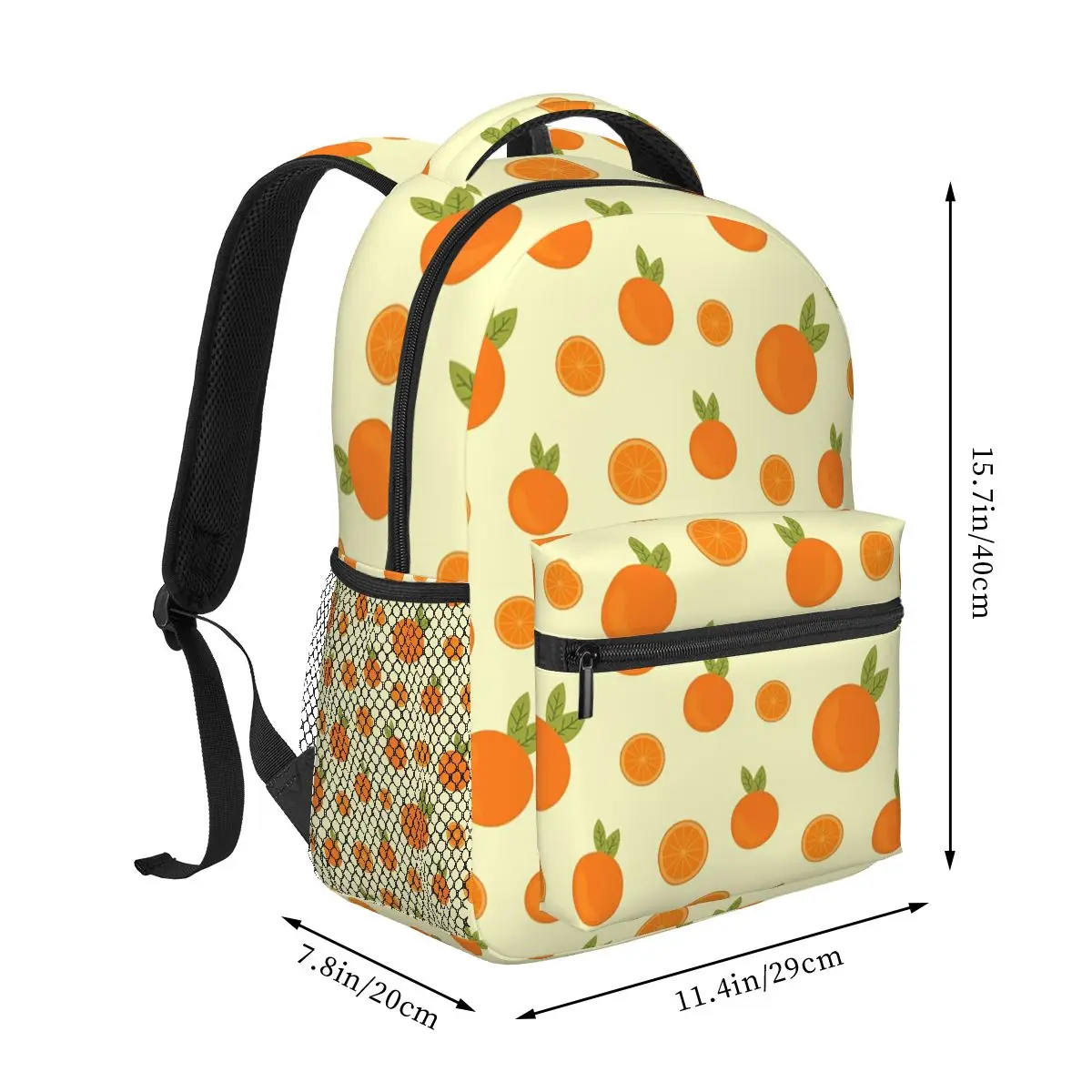 Cartoon Orange Tangerine Mandarin Backpack Student Boys Girls BookBag Children School Bag Laptop Shoulder Bags for Men Women