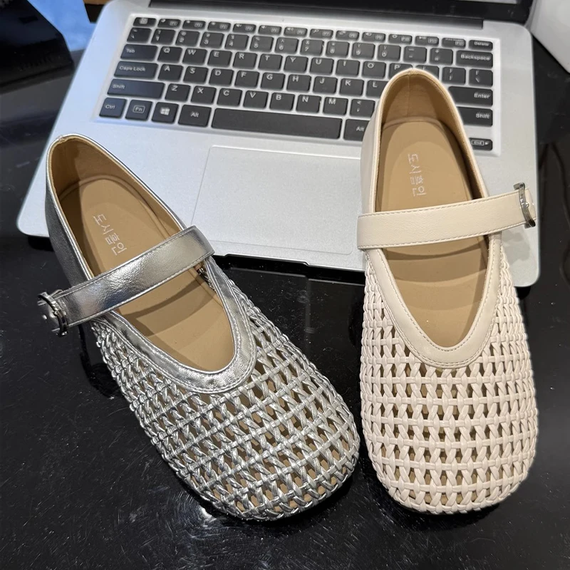 

Mesh Flats Mary Jane Shoes Casual Shallow Sandals New 2025 Fashion Trend Summer Women Shoes Walking Cozy Soft Classic Zapatillas