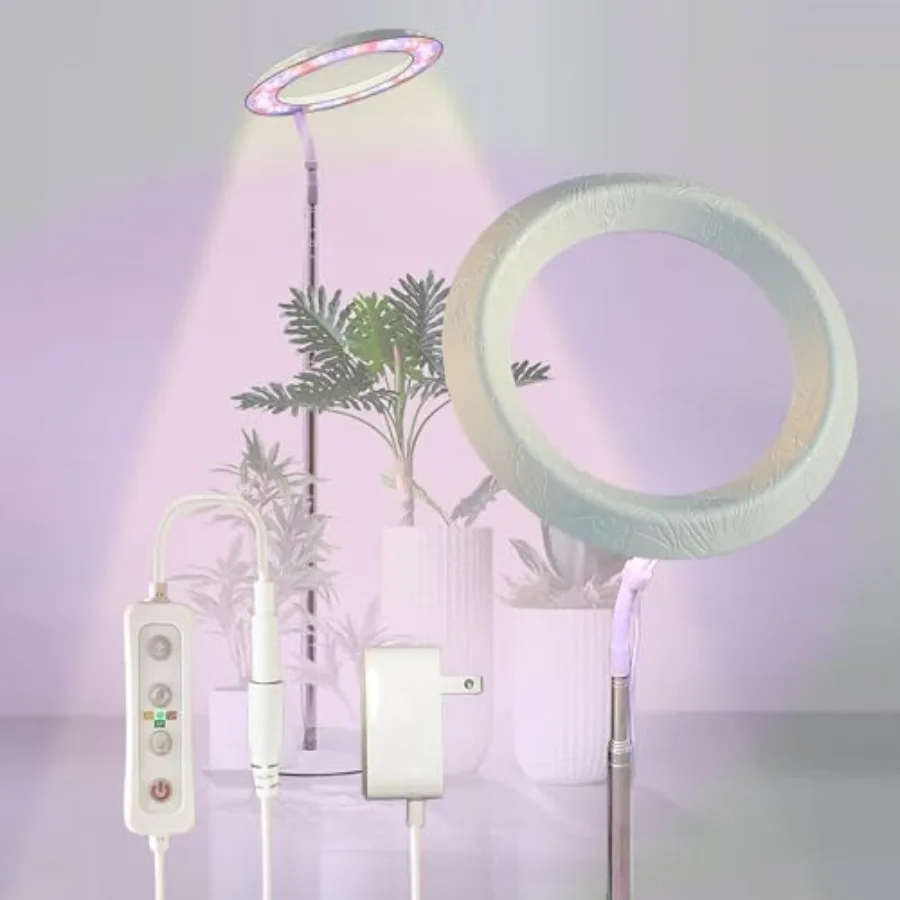 

Светодиодная лампа для растений 10 Halo Pro Grow Light Full Spectrum, отдельно стоящая, для больших комнатных растений, с переключением 3 цветов света, 1 шт.