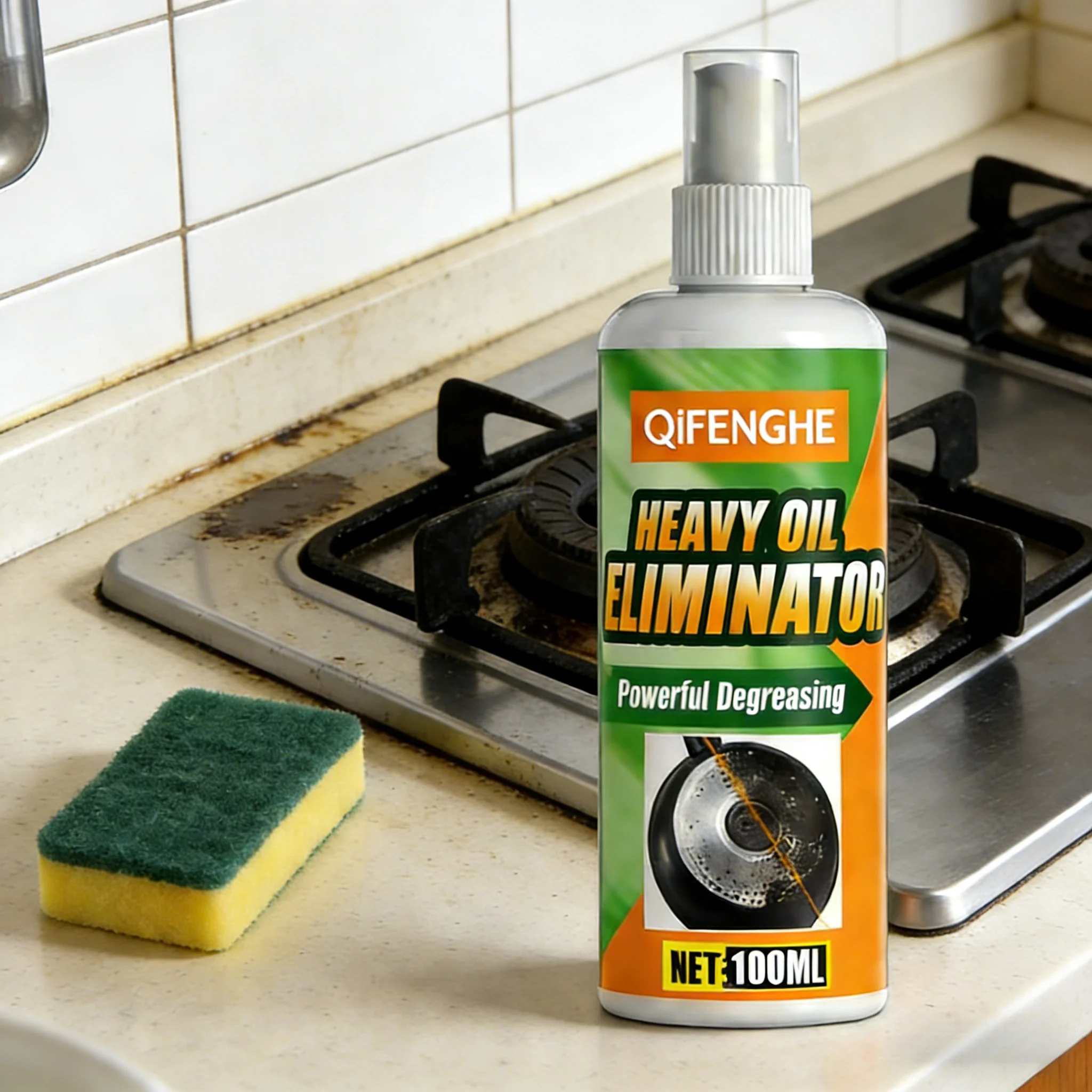Cookware Oil Stain Cleaner - Kitchen Degreasing Spray
