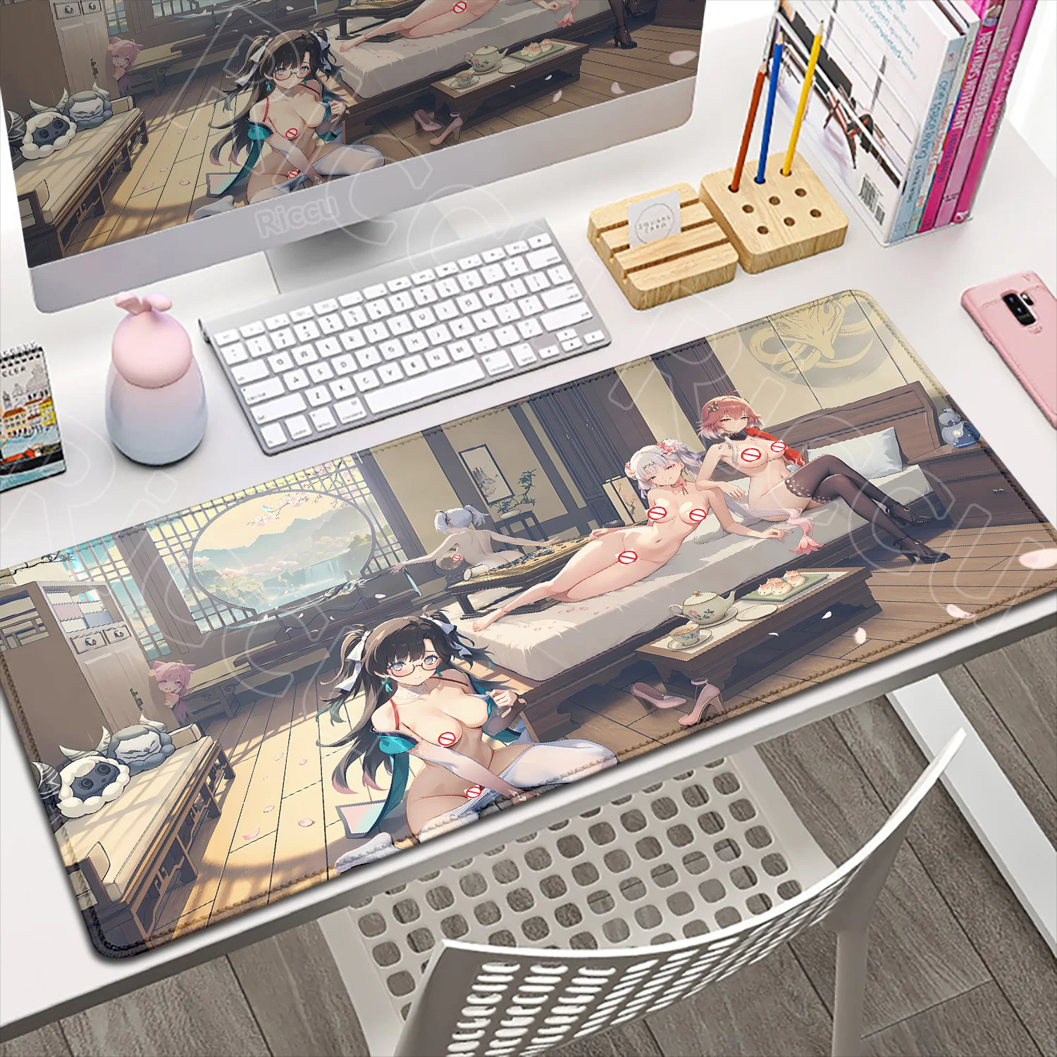 جديد الرياضة الإلكترونية Wuthering موجات مثير أنيمي ماوس الوسادة هنتاي ماوس الوسادة كبيرة الثدي الكمبيوتر لعب كبيرة البساط لطيف فتاة الفتيات XXL حصيرة مكتبية