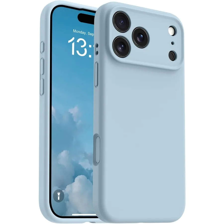 

Магнитный чехол Baby Blue для iPhone 17 Pro Max с поддержкой Magsafe. Классический дизайн из жидкого силикона с встроенным дизайном Ca.