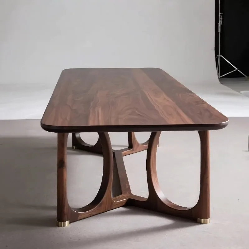 North American black walnut all-solid wood dining table, simple Zen box restaurant household rectangular atmospheric dining