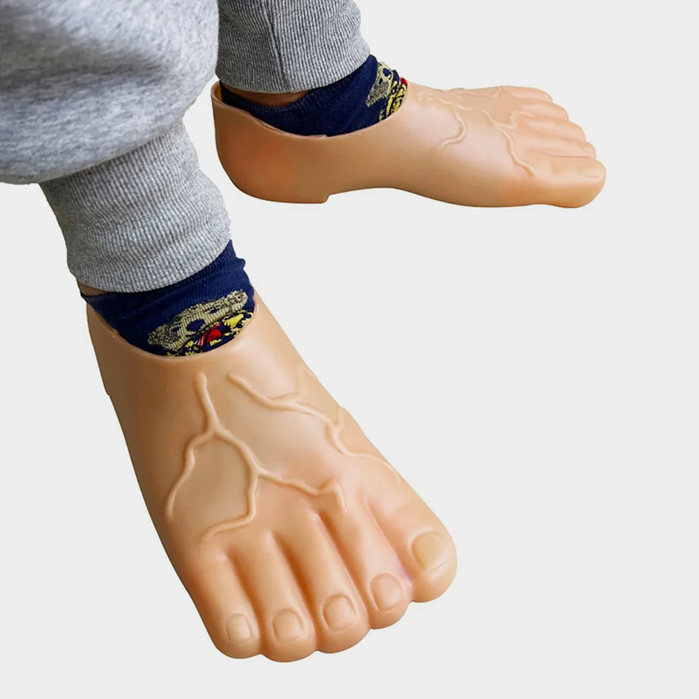 Prosthetic Foot Giant Shoe Covers Man Apparel Costumes Plastic Barefoot Slippers Halloween Shoes