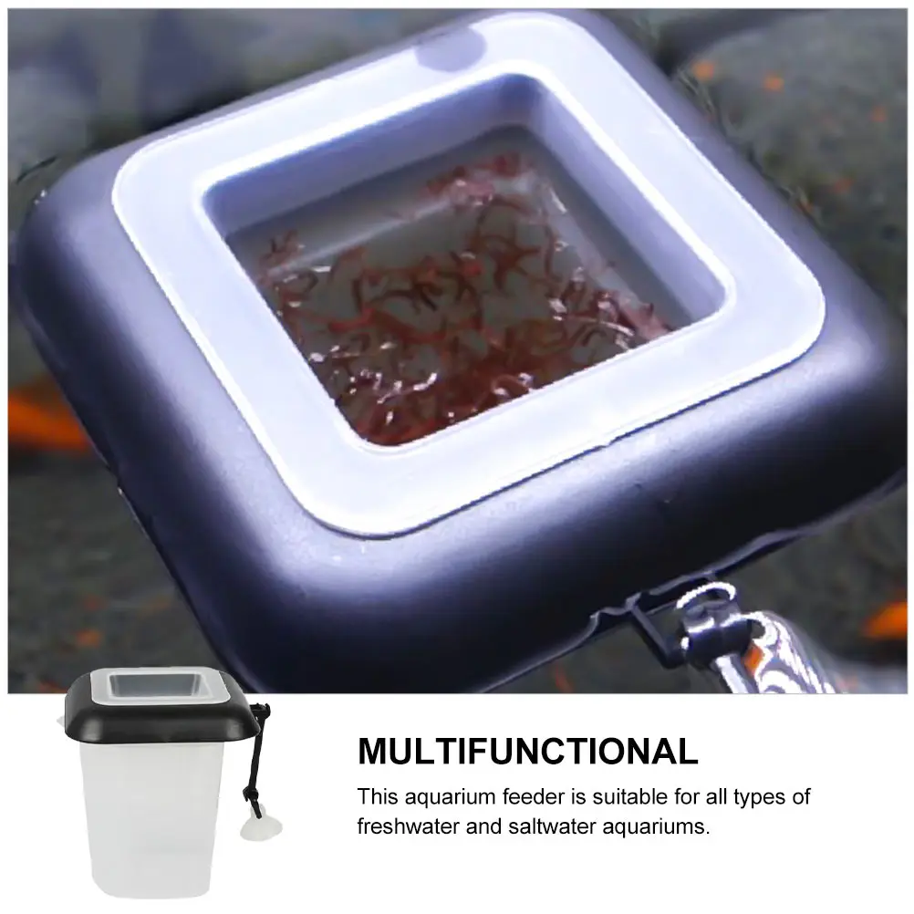 

2pcs Aquarium Feeder Plastic Fish Tank Feeders Easy Food Dispenser for Freshwater Saltwater Tanks Red Worm Bloodworm Brine