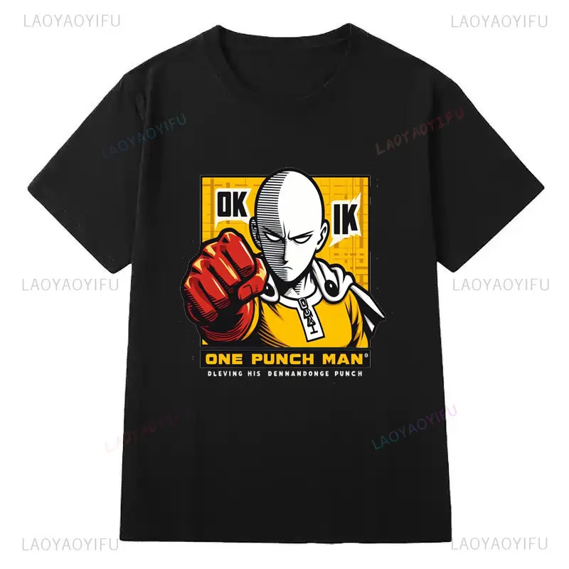 Camiseta informal con cuello redondo para hombre, One Punch Man Saitama, Hero for Fun, Saitama Mode Just One Punch, ropa de algodón para hombre