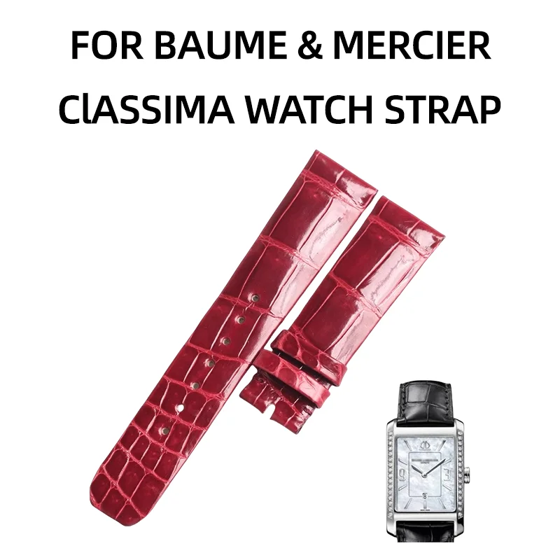 Correa de reloj de cuero para ALLIGATOR BAUME & MERCIER CLIFTON