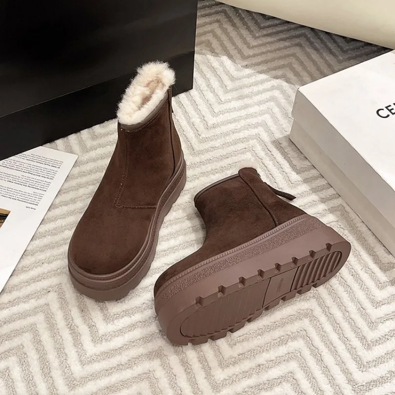 Sheepskin and Wool Winter Snow Boots for Women Warm and Comfortable Simple and Fashionable Women's Shoes Fashion Ankle Boots New