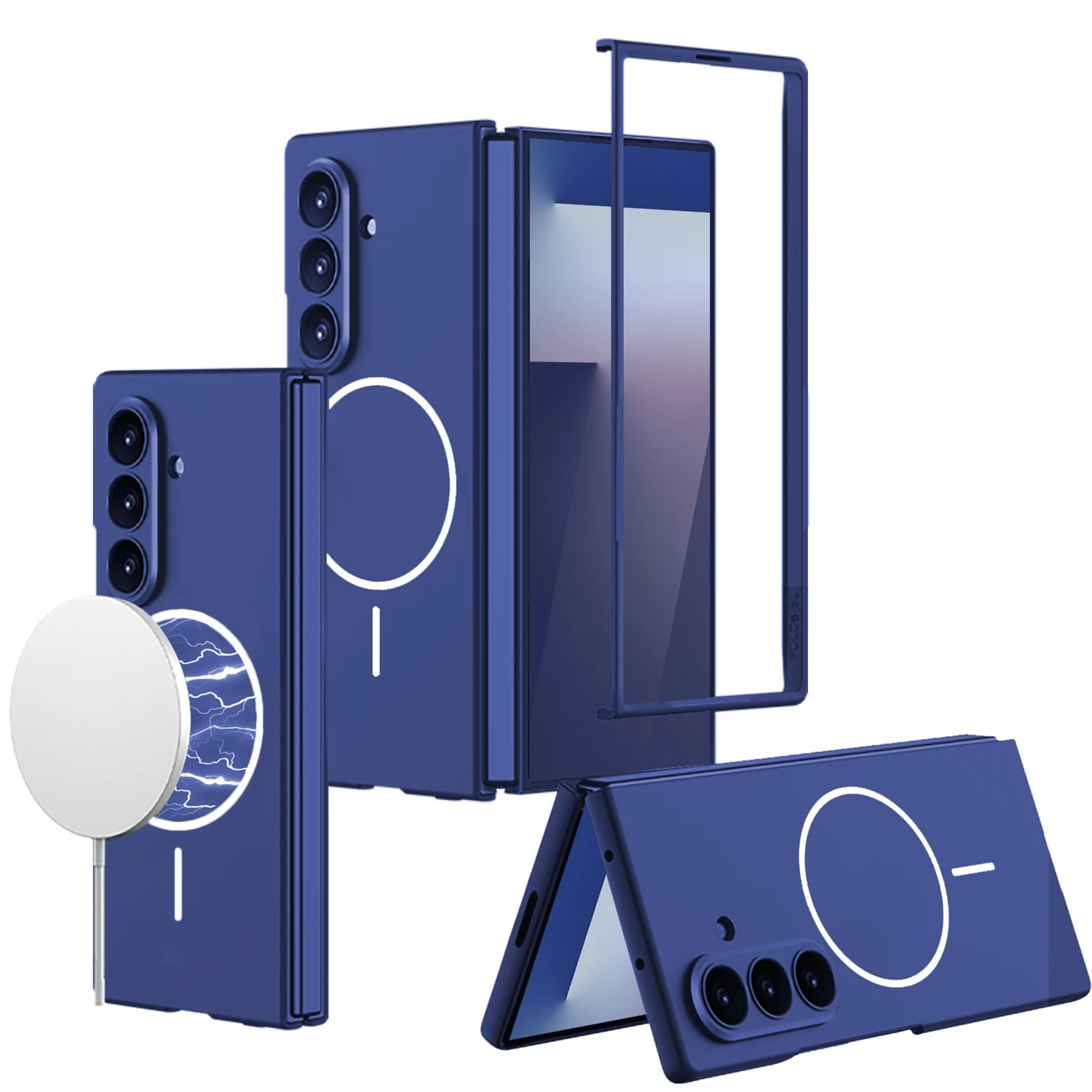 

Ultra Thin MagSafe Phone Case For Samsung Galaxy Z Fold7 Magnetic Wireless Charging With Glass Protective Film Shockproof Cover