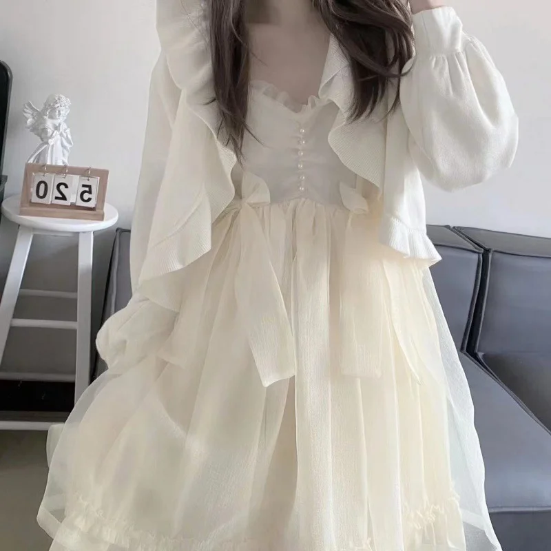 

Elegant design suspender skirt New small gauze skirt Small fresh and thin versatile cute Japanese dress