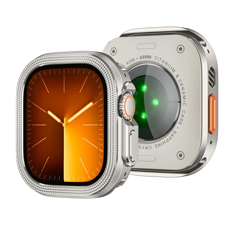 Суперраспродажа: металлический чехол 2 в 1 для Apple Watch Ultra 3/2/1 49 мм с задней крышкой, прочный защитный бампер для IWatch 49 мм