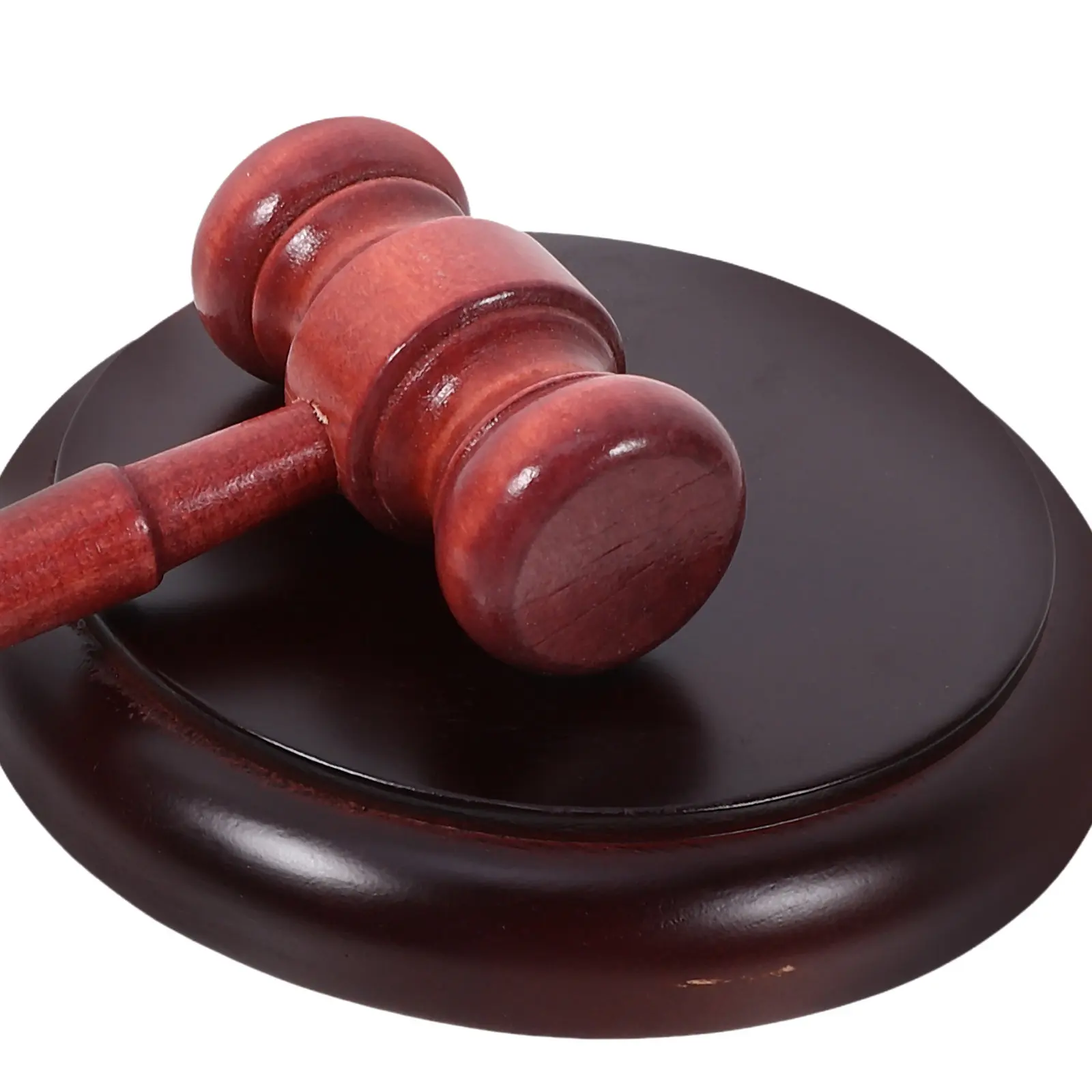Wooden Judge Gavel Set with Solid Wood Base Vintage Courtroom Auction Lawyer Office Display Hammer