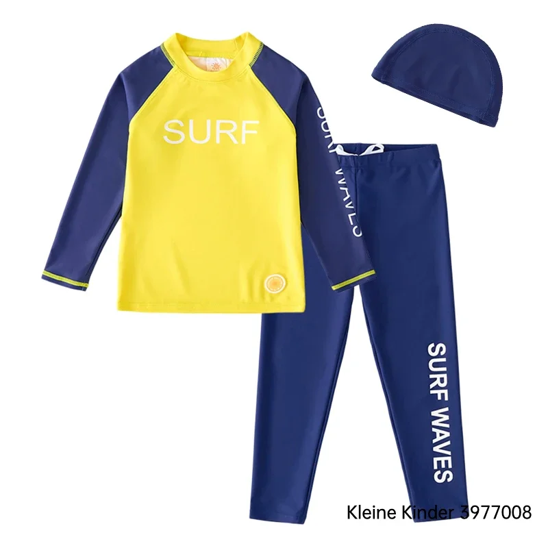 Children's Swimwear Long Sleeve Rash Guard Swimming T Shirt Surf Pants Set UPF50 UV Protect Swimming Bathing Suit for Boys Girls