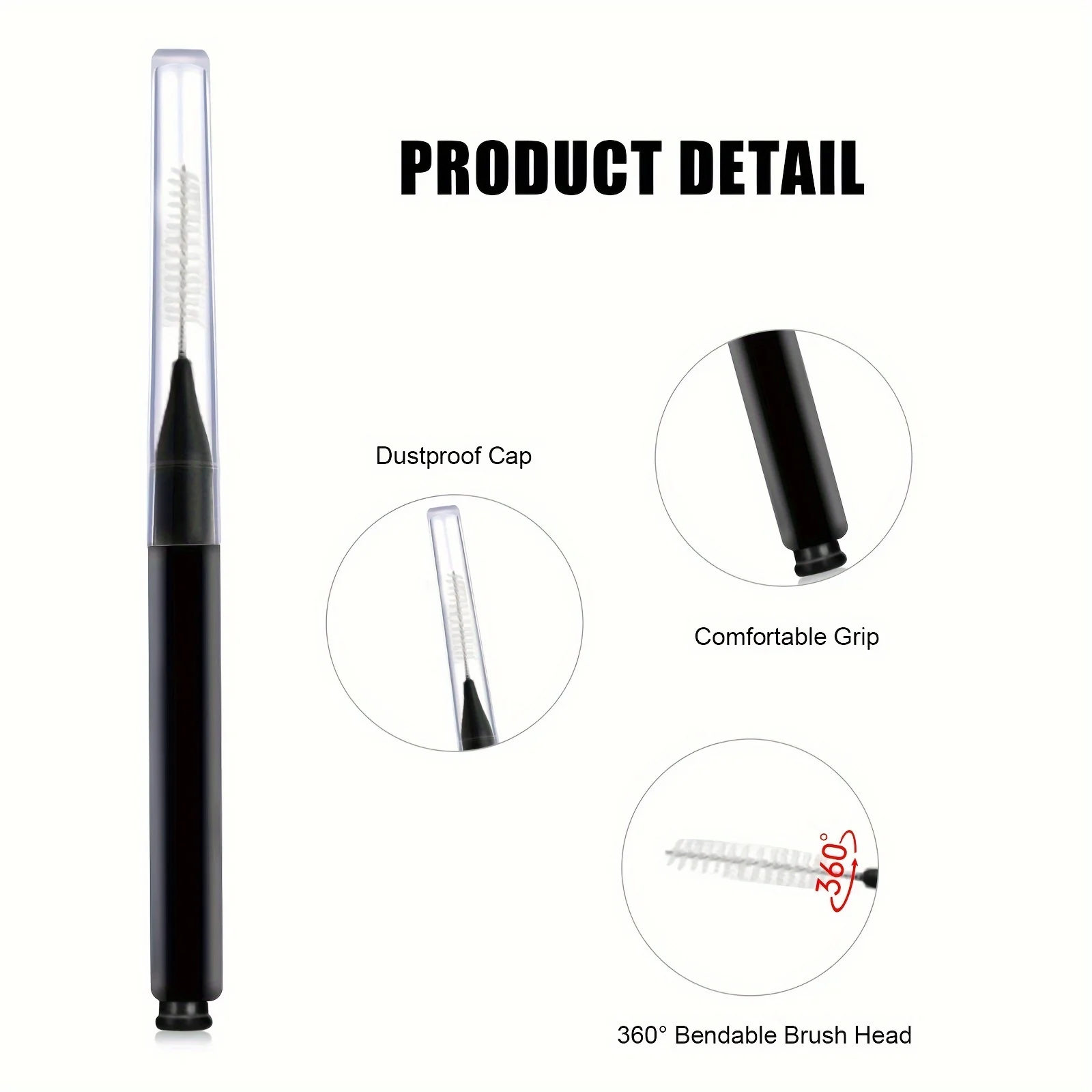 100 Pcs/Box I-type Interdental Brush Black Cleaning Between Teeth Oral Care Orthodontic I Shape Tooth Floss