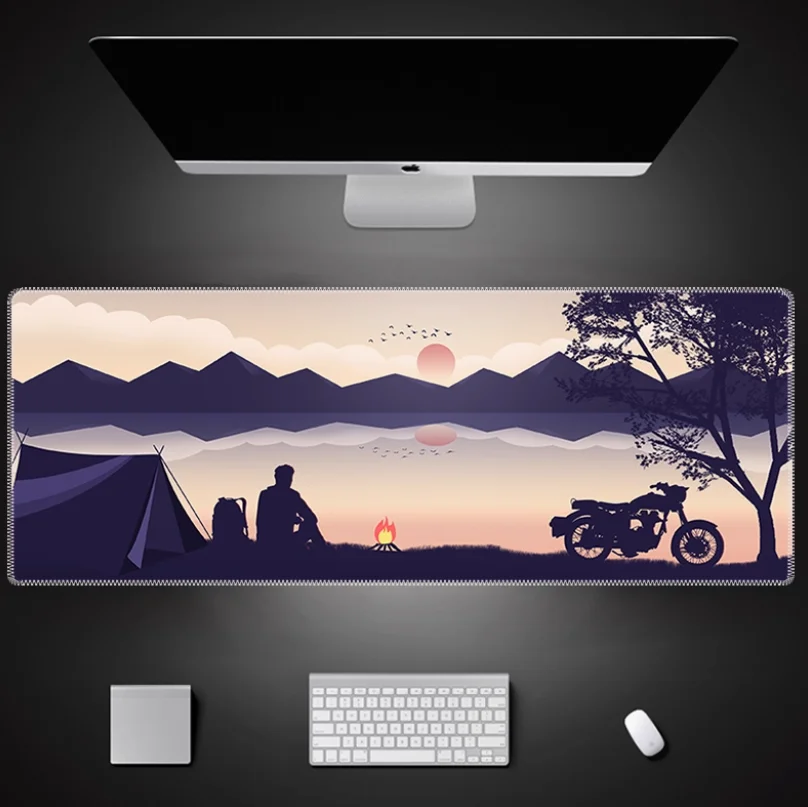 

Ultra Large Mouse Pad Big Waterproof Simple and Natural with Cool Beautiful Mountain Scenery and Edge Lock for Custom Computer